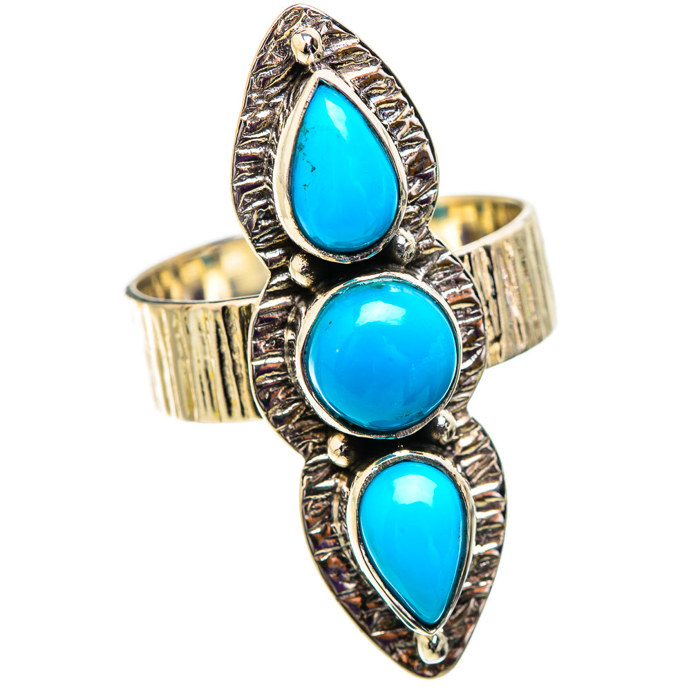 Sleeping Beauty Turquoise Rings handcrafted by Ana Silver Co - RING129513 - Photo 2