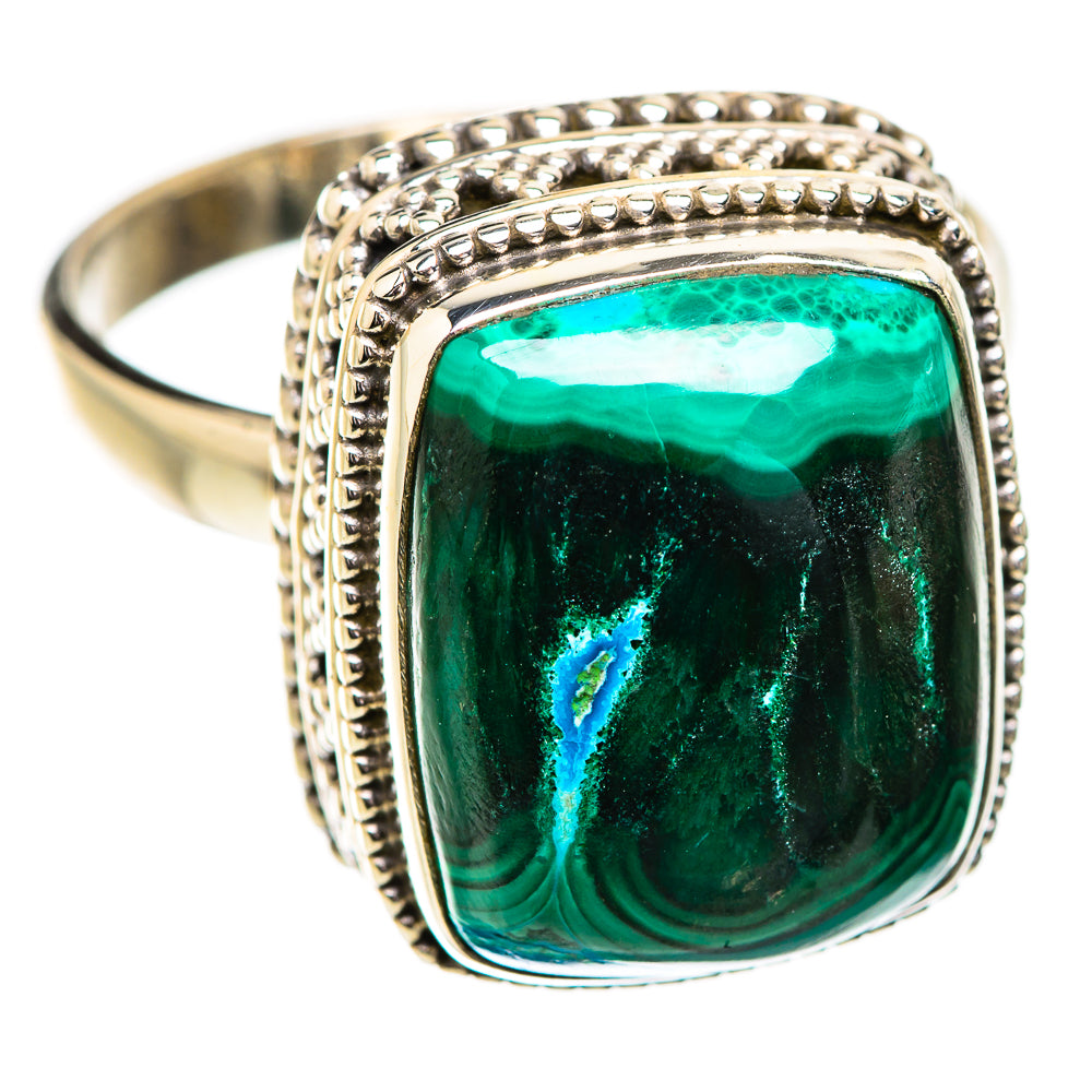 Malachite In Chrysocolla Rings handcrafted by Ana Silver Co - RING129514 - Photo 2