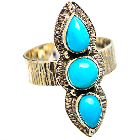 Sleeping Beauty Turquoise Rings handcrafted by Ana Silver Co - RING129539 - Photo 2
