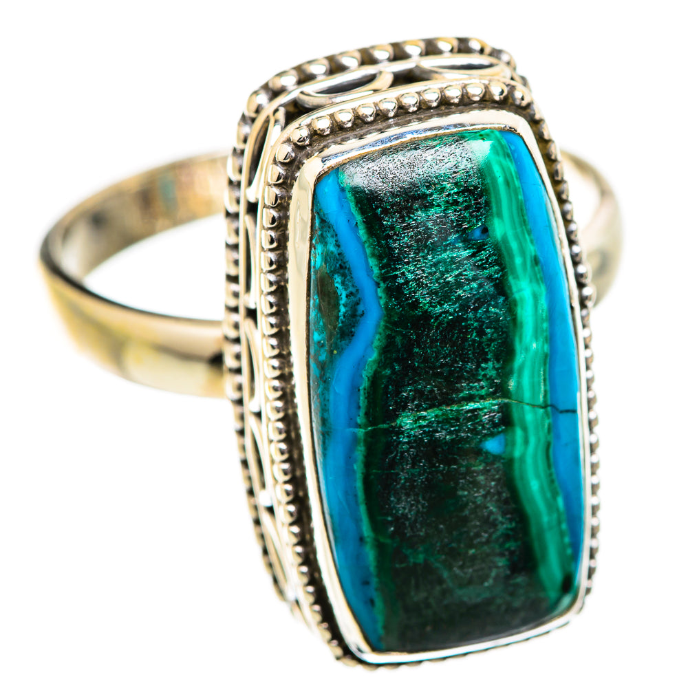 Malachite In Chrysocolla Rings handcrafted by Ana Silver Co - RING129550 - Photo 2