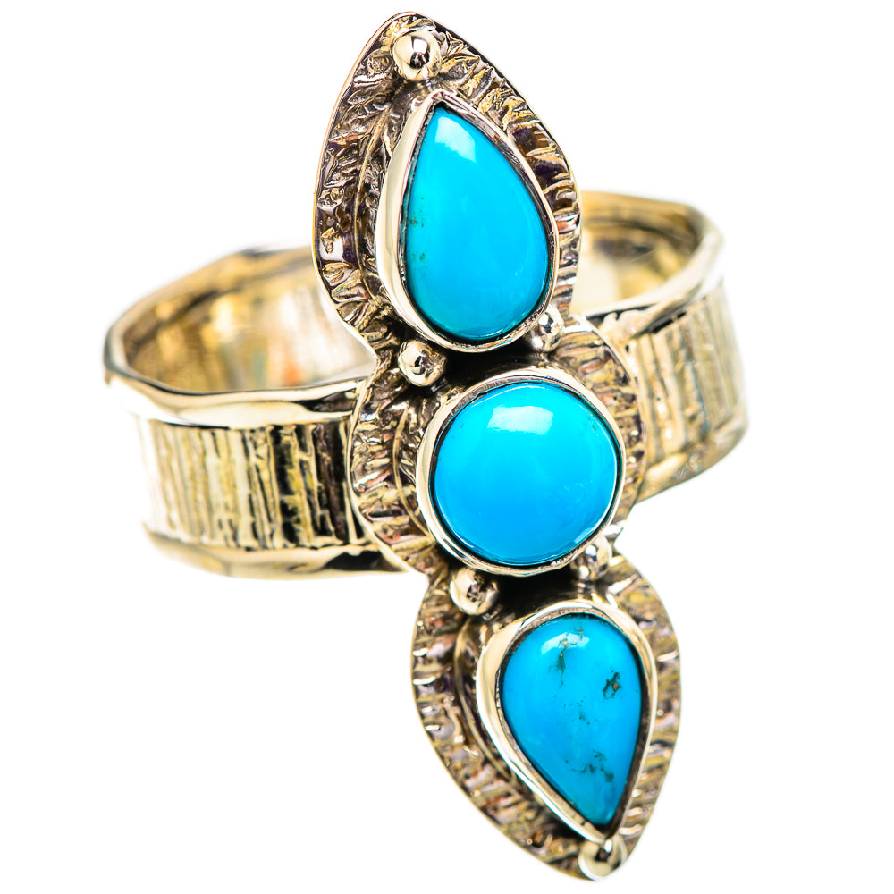 Sleeping Beauty Turquoise Rings handcrafted by Ana Silver Co - RING129562 - Photo 2