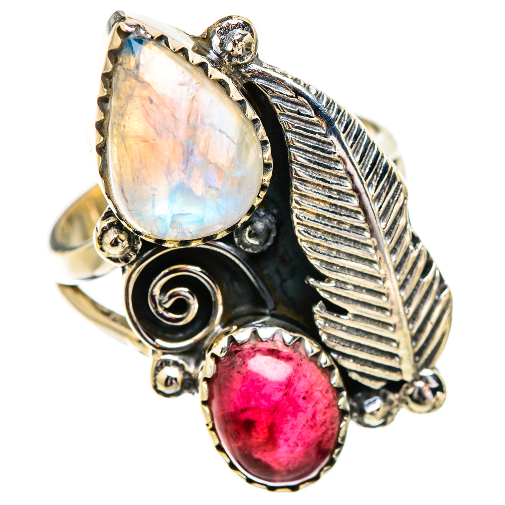 Rainbow Moonstone Rings handcrafted by Ana Silver Co - RING129569 - Photo 2