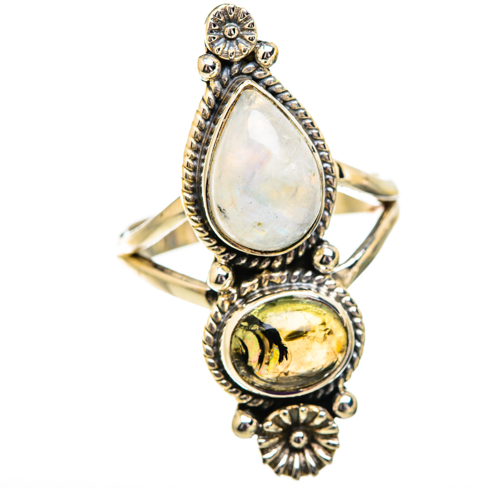 Rainbow Moonstone Rings handcrafted by Ana Silver Co - RING129575 - Photo 2