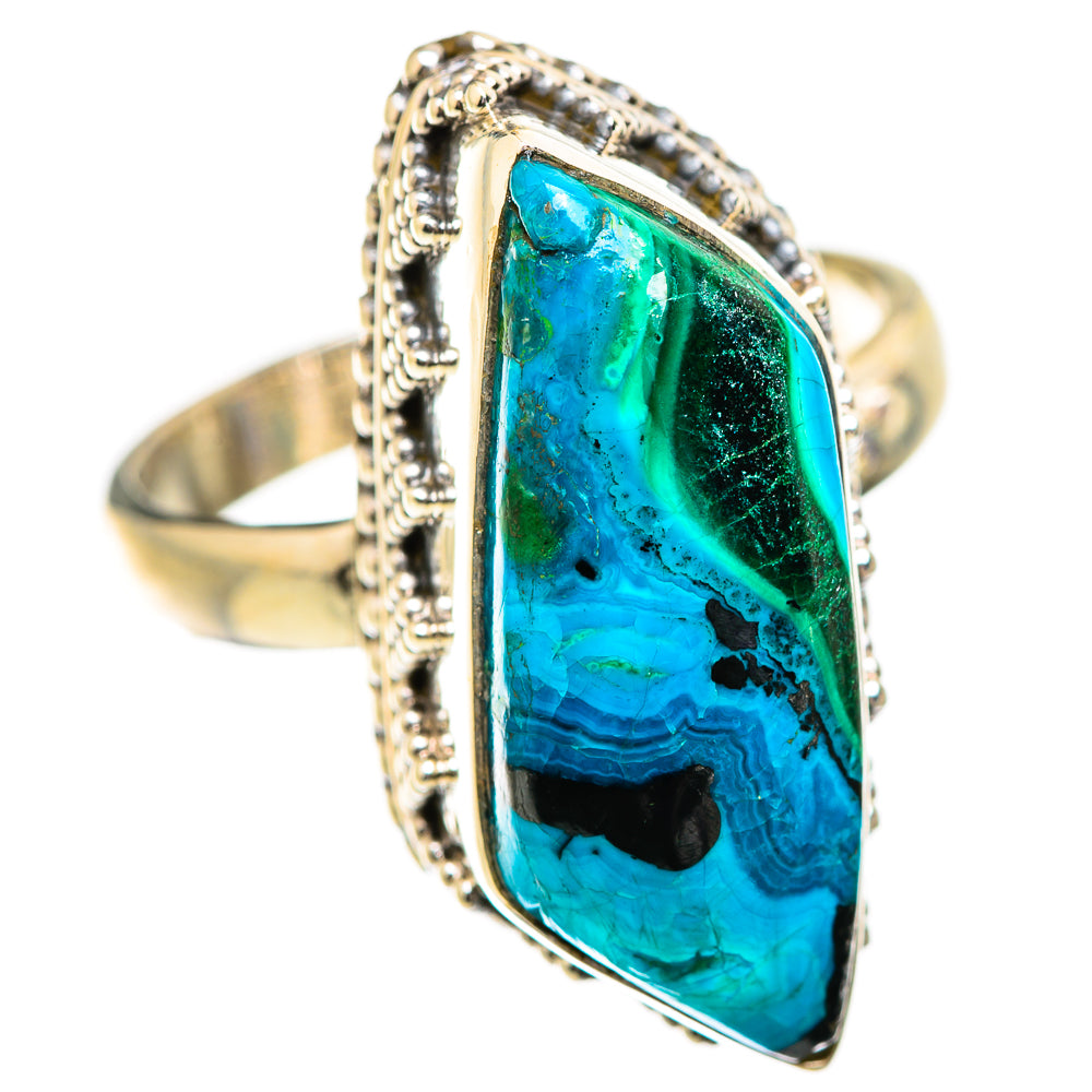 Malachite In Chrysocolla Rings handcrafted by Ana Silver Co - RING129578 - Photo 2