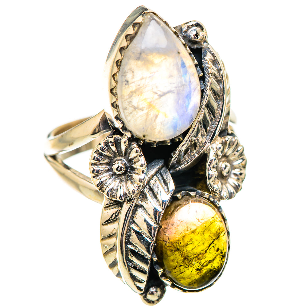 Rainbow Moonstone Rings handcrafted by Ana Silver Co - RING129579 - Photo 2