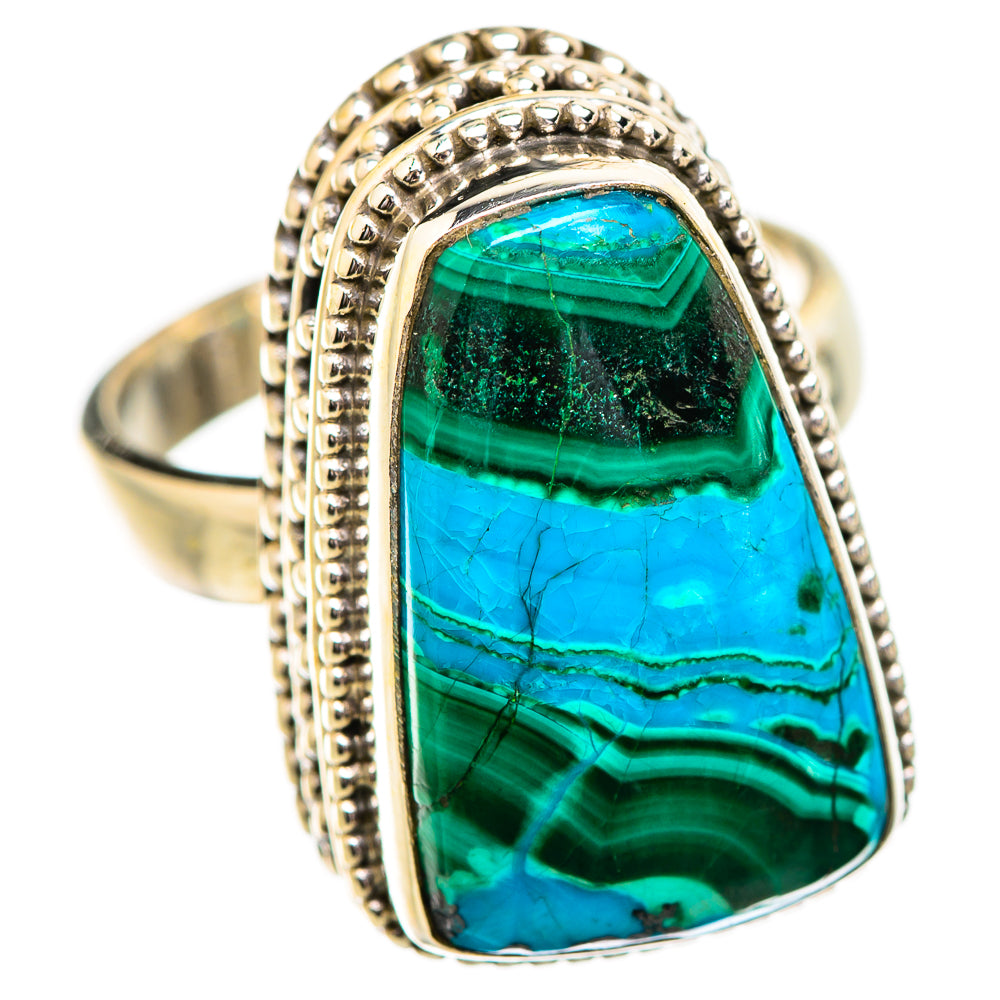 Malachite In Chrysocolla Rings handcrafted by Ana Silver Co - RING129581 - Photo 2