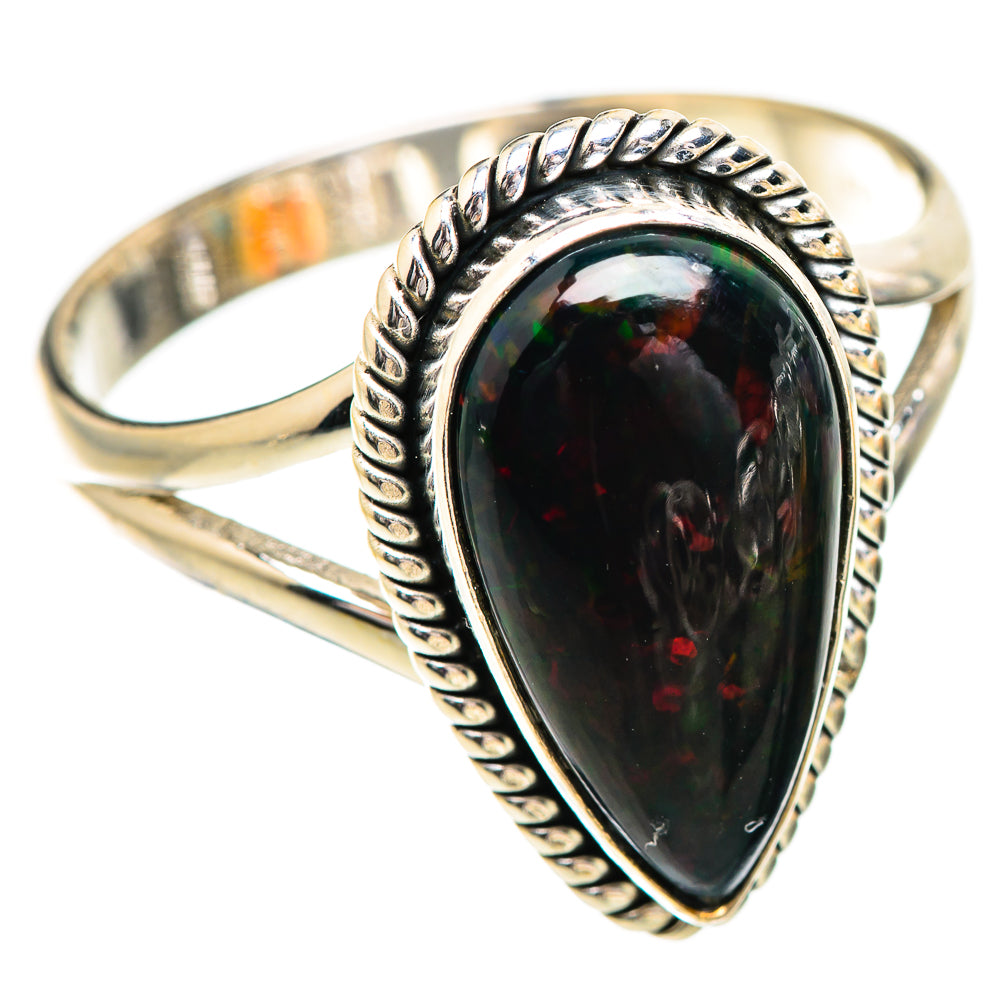 Black Opal Rings handcrafted by Ana Silver Co - RING129582 - Photo 2