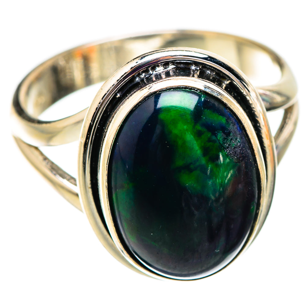 Black Opal Rings handcrafted by Ana Silver Co - RING129583 - Photo 2