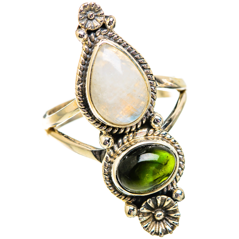 Rainbow Moonstone Rings handcrafted by Ana Silver Co - RING129590 - Photo 2