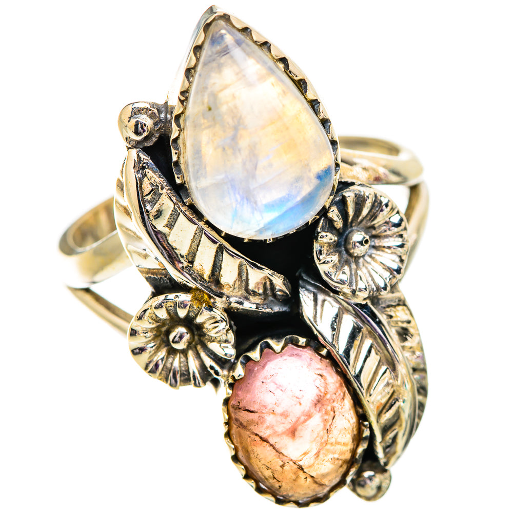 Rainbow Moonstone Rings handcrafted by Ana Silver Co - RING129594 - Photo 2