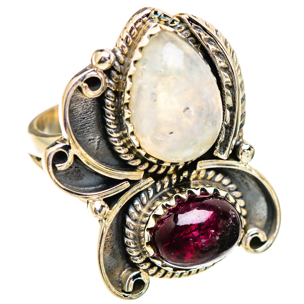 Rainbow Moonstone Rings handcrafted by Ana Silver Co - RING129595 - Photo 2