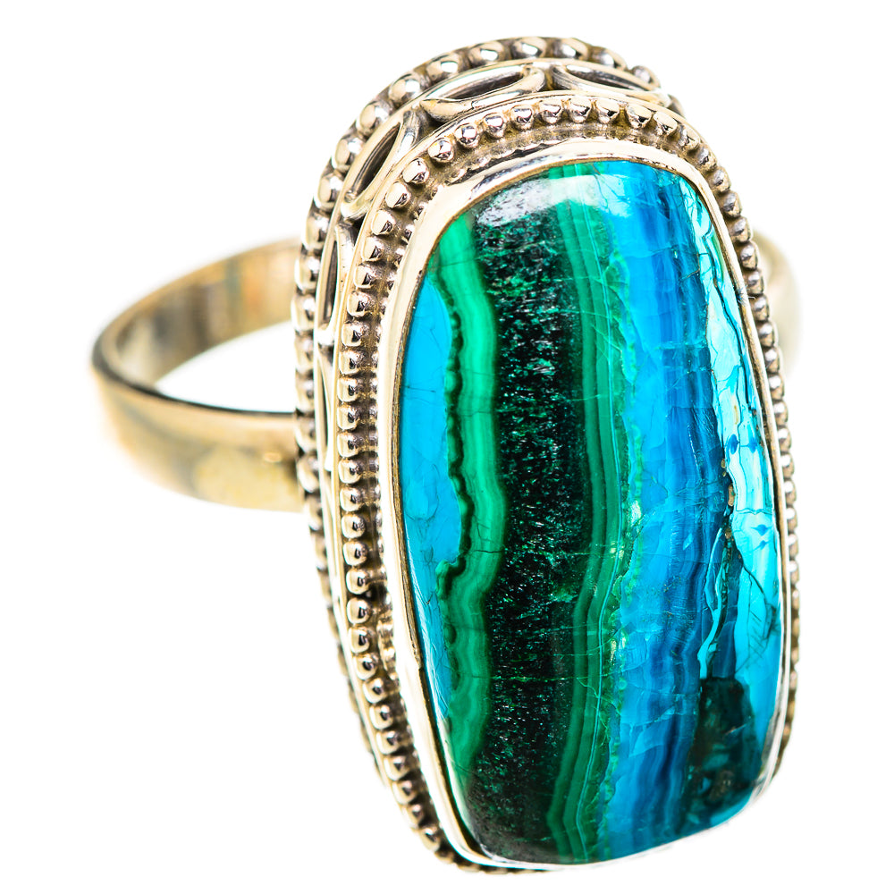 Malachite In Chrysocolla Rings handcrafted by Ana Silver Co - RING129598 - Photo 2