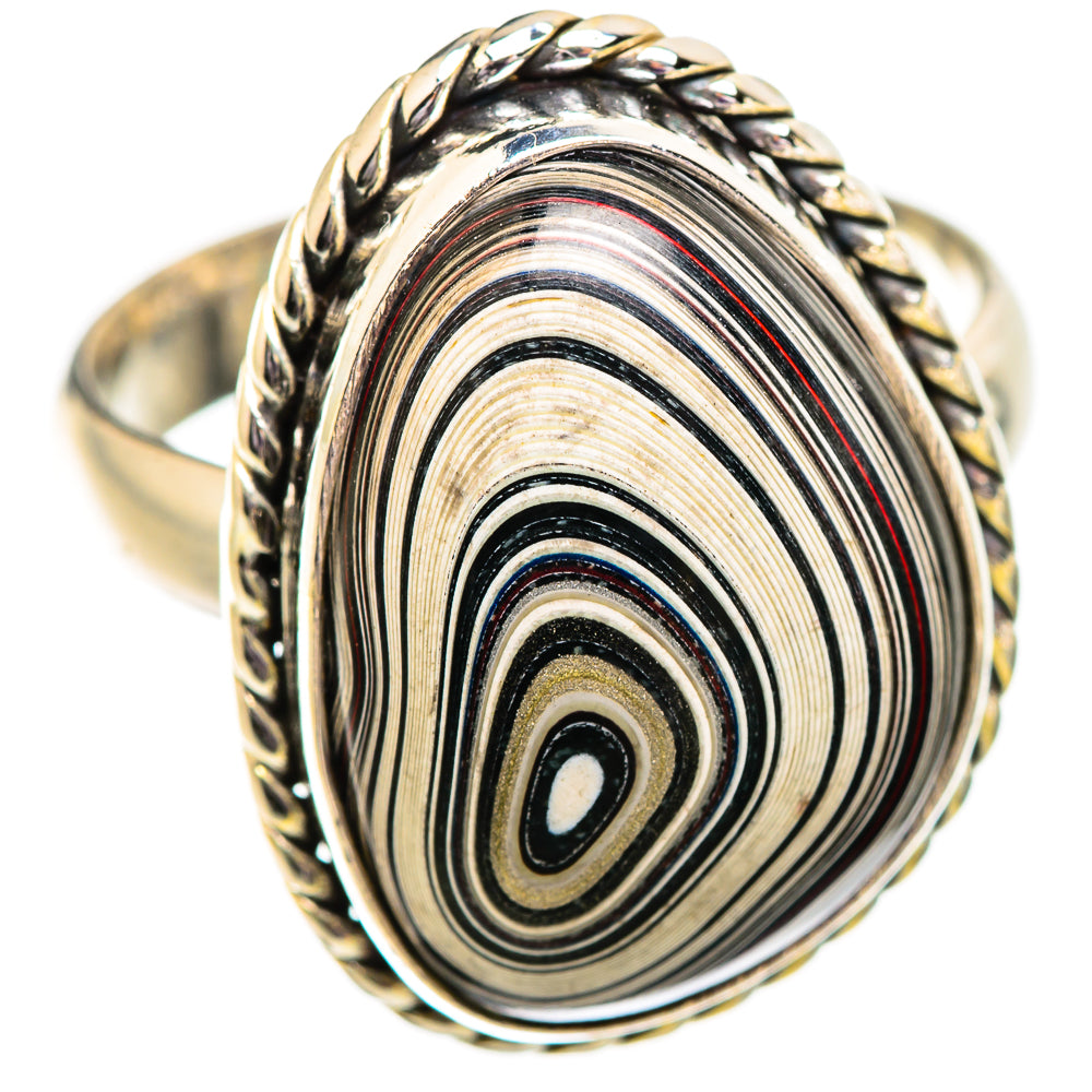 Fordite Rings handcrafted by Ana Silver Co - RING129601 - Photo 2