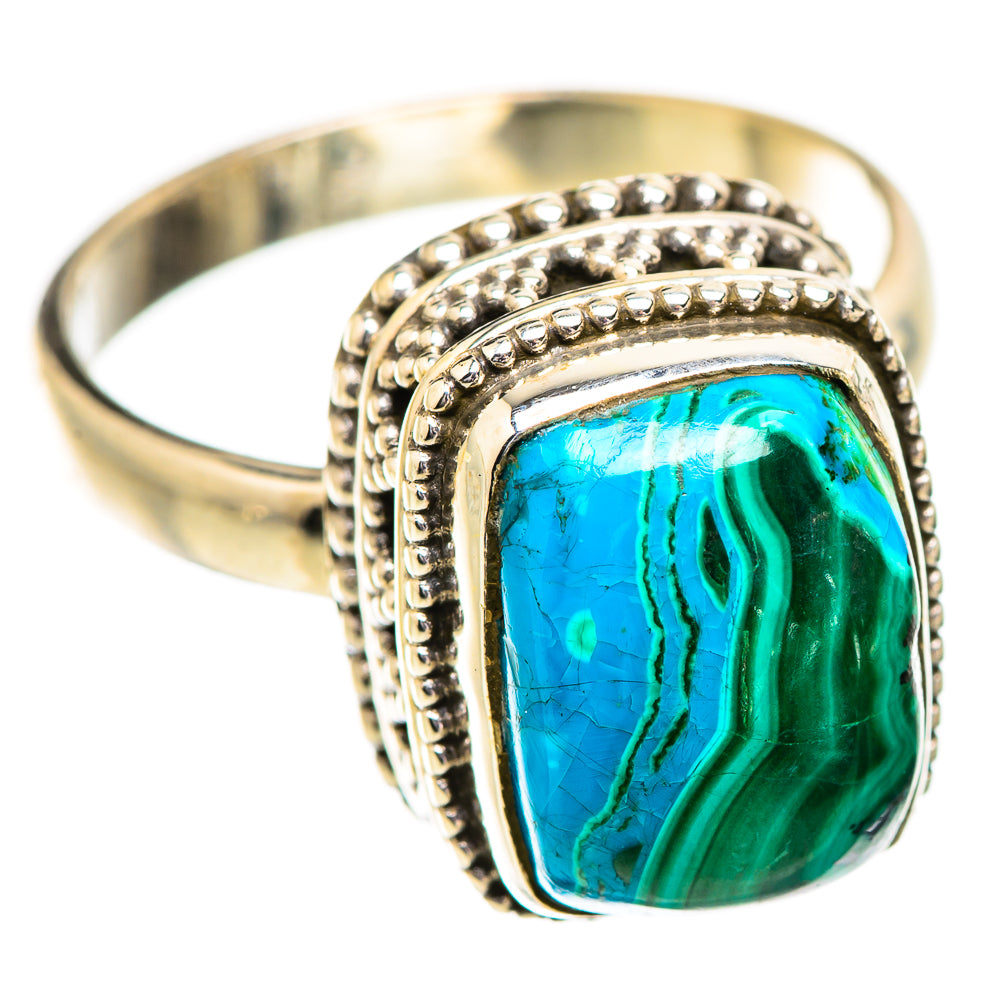 Malachite In Chrysocolla Rings handcrafted by Ana Silver Co - RING129602 - Photo 2