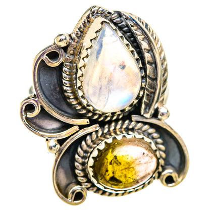 Rainbow Moonstone Rings handcrafted by Ana Silver Co - RING129604 - Photo 2