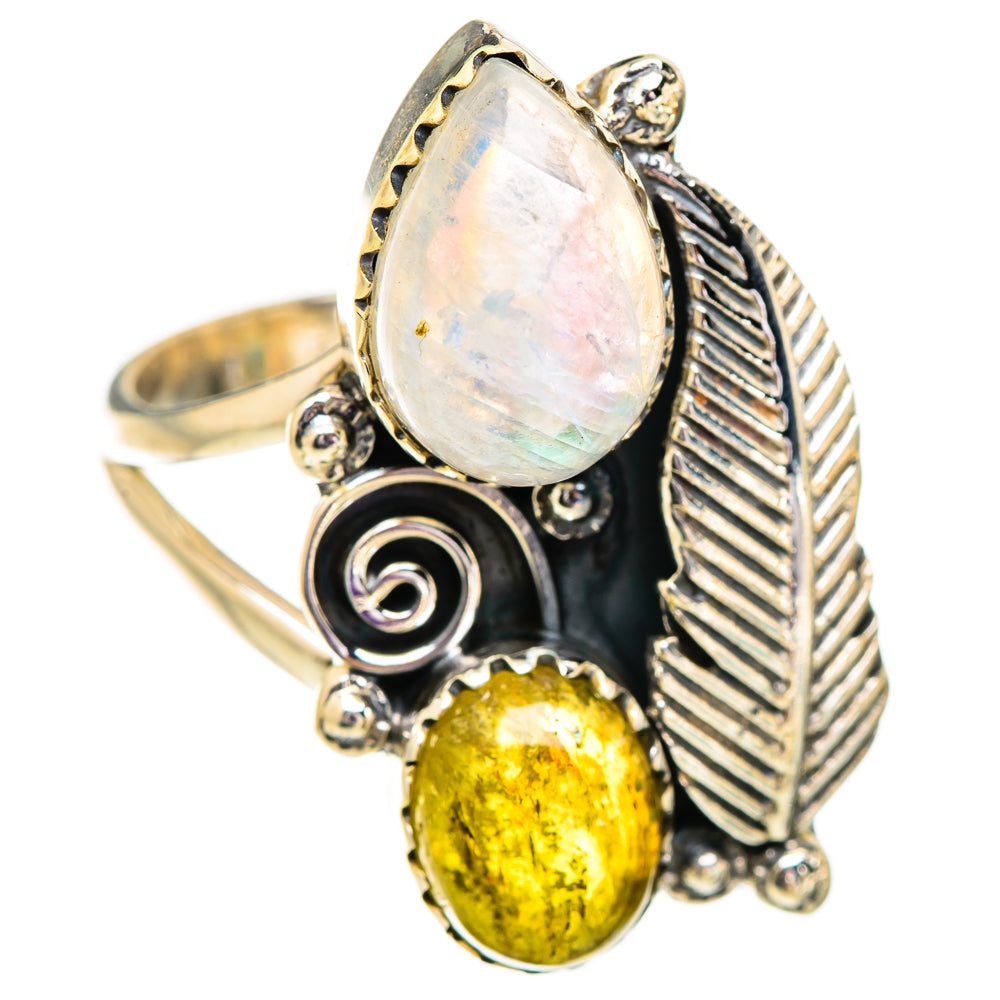 Rainbow Moosntone Rings handcrafted by Ana Silver Co - RING129614 - Photo 2