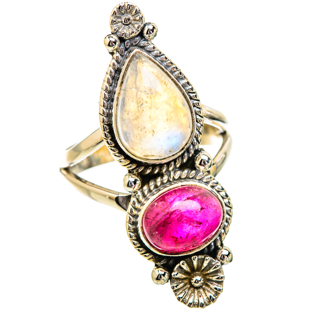 Rainbow Moonstone Rings handcrafted by Ana Silver Co - RING129616 - Photo 2