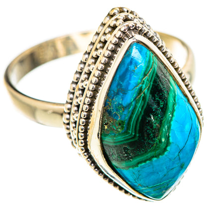 Malachite In Chrysocolla Rings handcrafted by Ana Silver Co - RING129621 - Photo 2