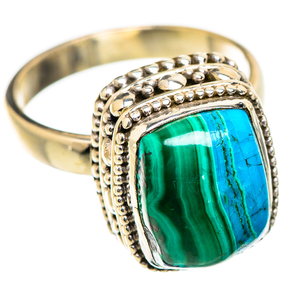 Malachite In Chrysocolla Rings handcrafted by Ana Silver Co - RING129623 - Photo 2