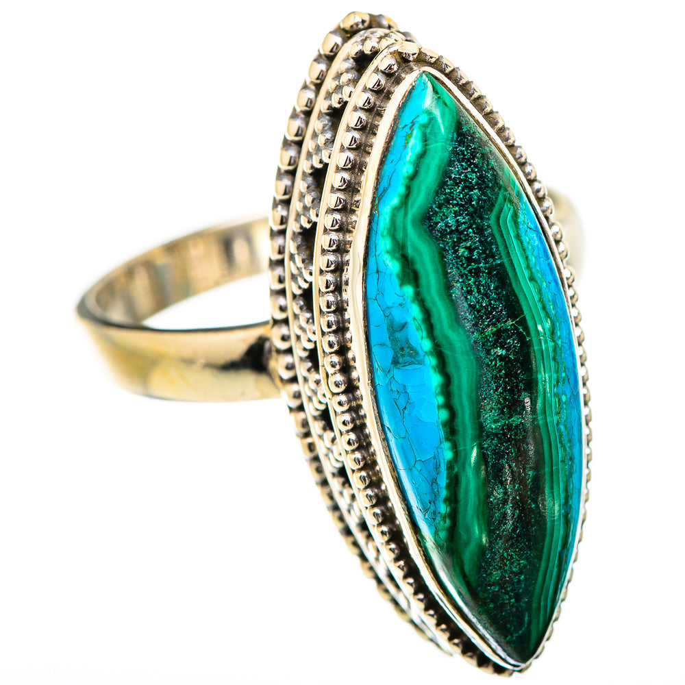 Malachite In Chrysocolla Rings handcrafted by Ana Silver Co - RING129625 - Photo 2