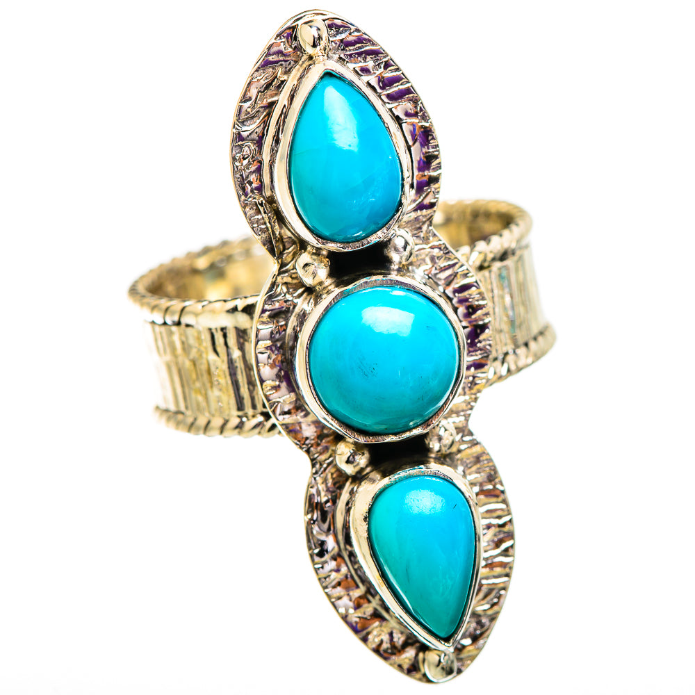 Sleeping Beauty Turquoise Rings handcrafted by Ana Silver Co - RING129627 - Photo 2