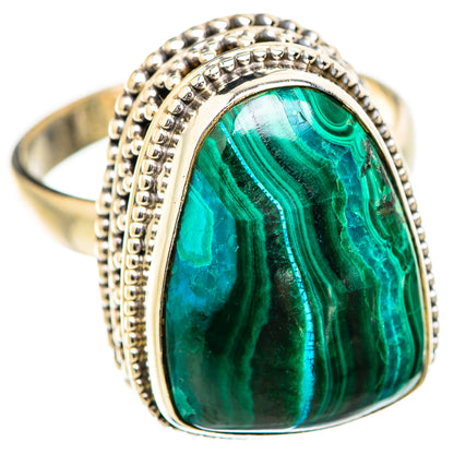 Malachite In Chrysocolla Rings handcrafted by Ana Silver Co - RING129634 - Photo 2