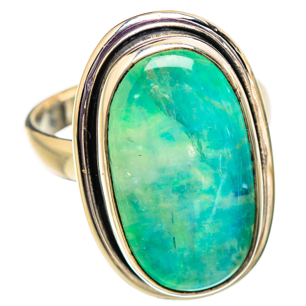 Green Moonstone Rings handcrafted by Ana Silver Co - RING129637 - Photo 2