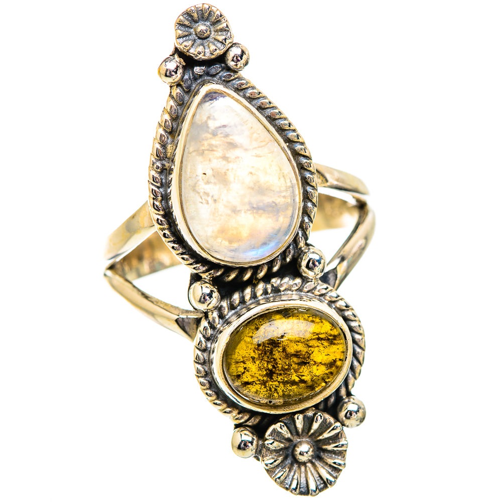 Rainbow Moonstone Rings handcrafted by Ana Silver Co - RING129638 - Photo 2
