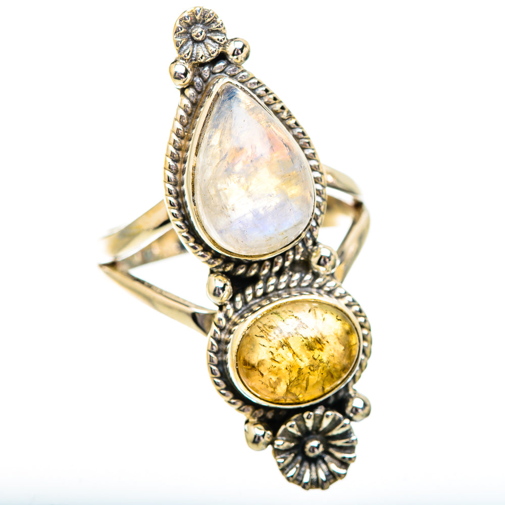 Rainbow Moonstone Rings handcrafted by Ana Silver Co - RING129640 - Photo 2