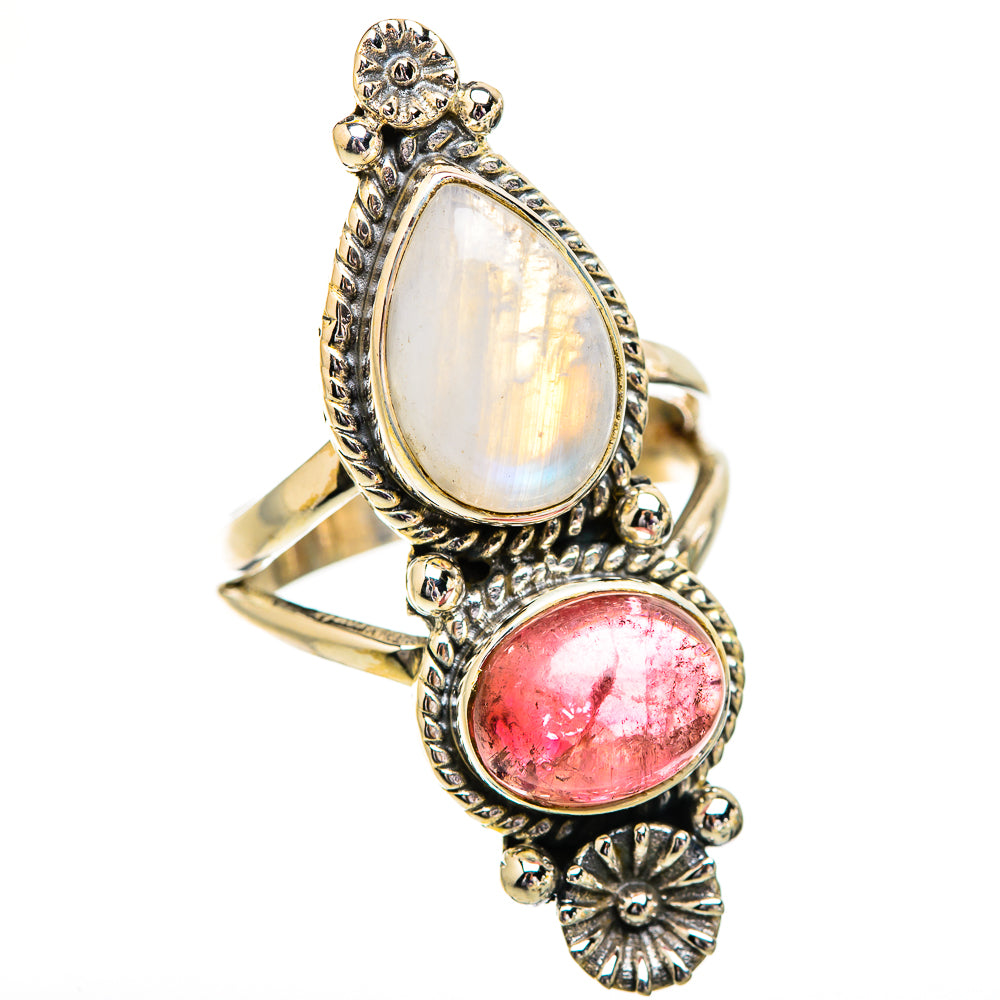 Rainbow Moonstone Rings handcrafted by Ana Silver Co - RING129642 - Photo 2