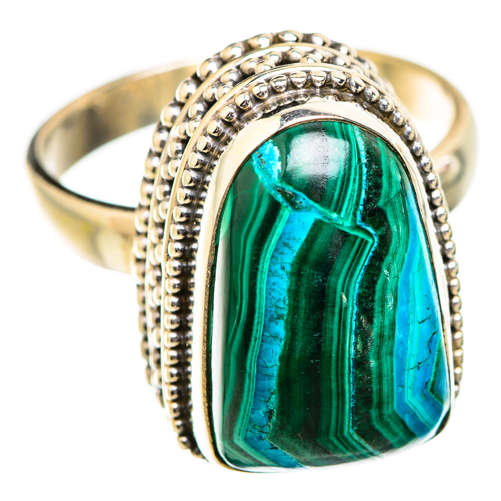 Malachite In Chrysocolla Rings handcrafted by Ana Silver Co - RING129647 - Photo 2