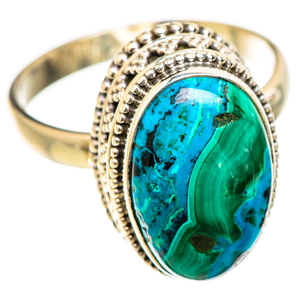 Malachite In Chrysocolla Rings handcrafted by Ana Silver Co - RING129648 - Photo 2