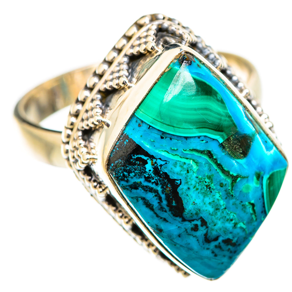Malachite In Chrysocolla Rings handcrafted by Ana Silver Co - RING129650 - Photo 2
