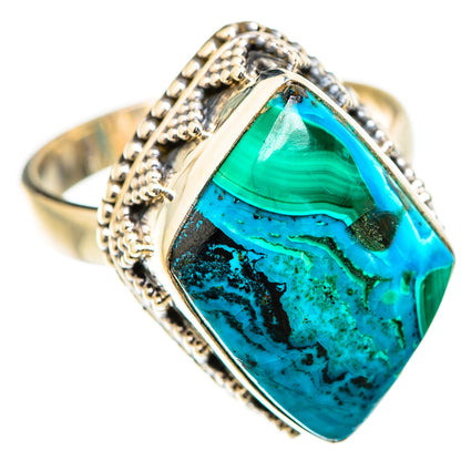 Malachite In Chrysocolla Rings handcrafted by Ana Silver Co - RING129650 - Photo 2