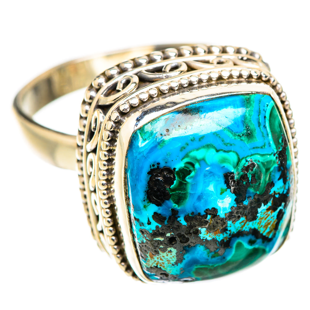 Malachite In Chrysocolla Rings handcrafted by Ana Silver Co - RING129651 - Photo 2