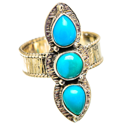 Sleeping Beauty Turquoise Rings handcrafted by Ana Silver Co - RING129657 - Photo 2