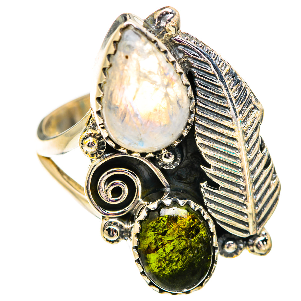 Rainbow Moonstone Rings handcrafted by Ana Silver Co - RING129659 - Photo 2
