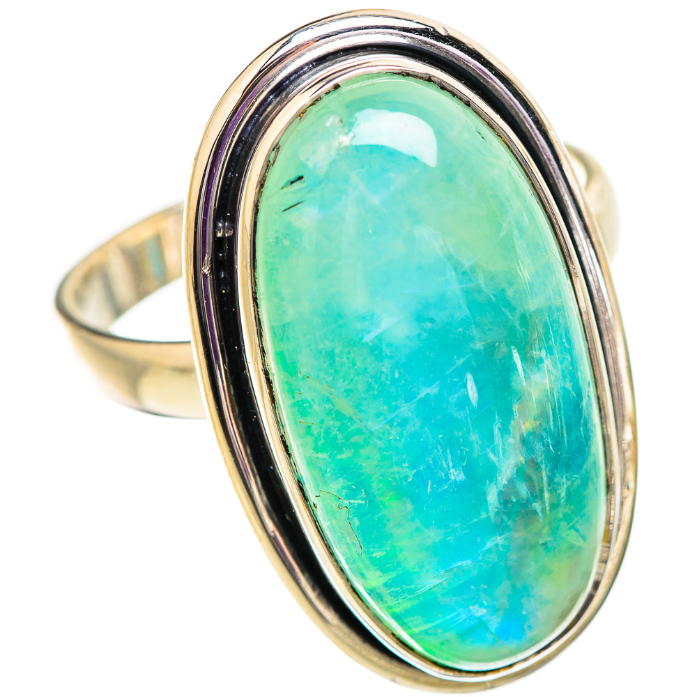 Green Moonstone Rings handcrafted by Ana Silver Co - RING129660 - Photo 2