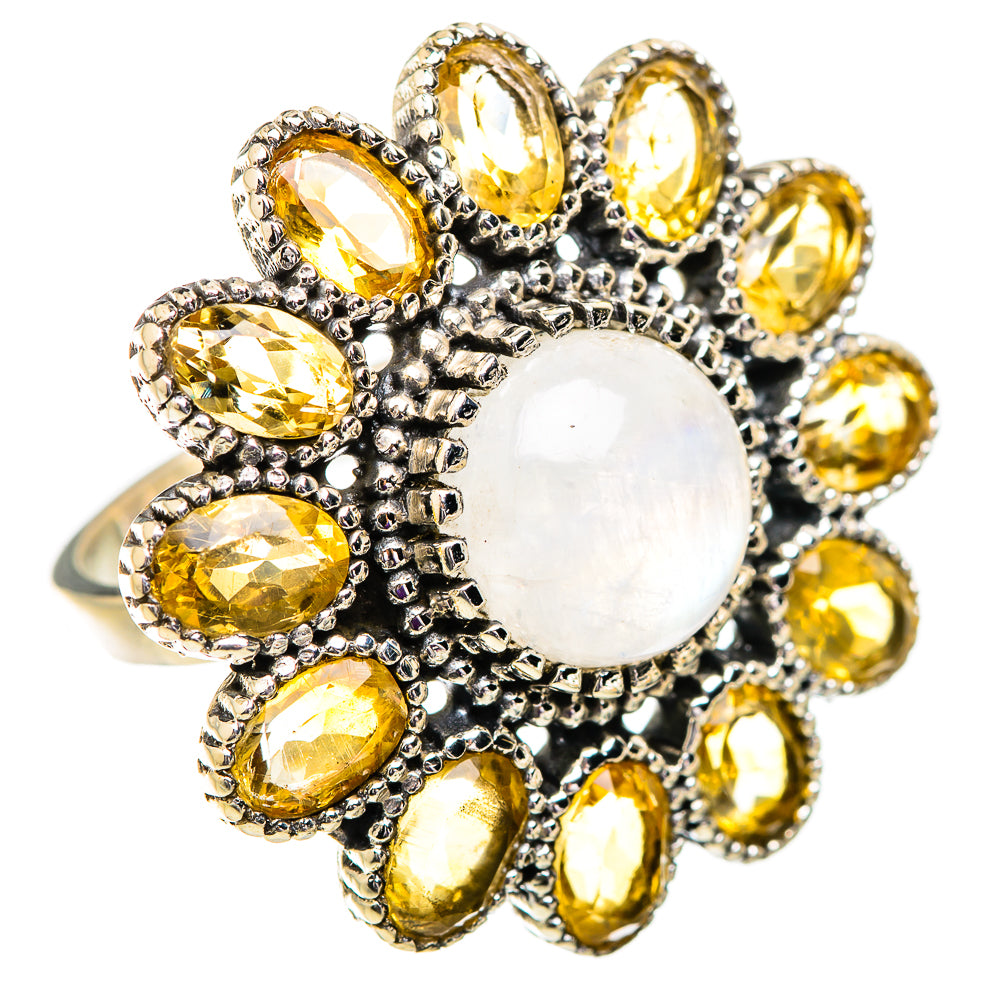 Rainbow Moonstone Rings handcrafted by Ana Silver Co - RING129665 - Photo 2