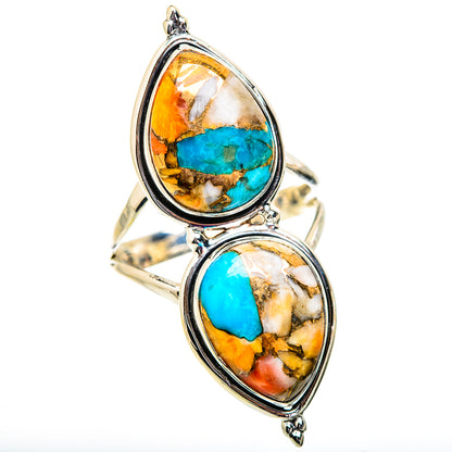 Spiny Oyster Turquoise Rings handcrafted by Ana Silver Co - RING129677 - Photo 2
