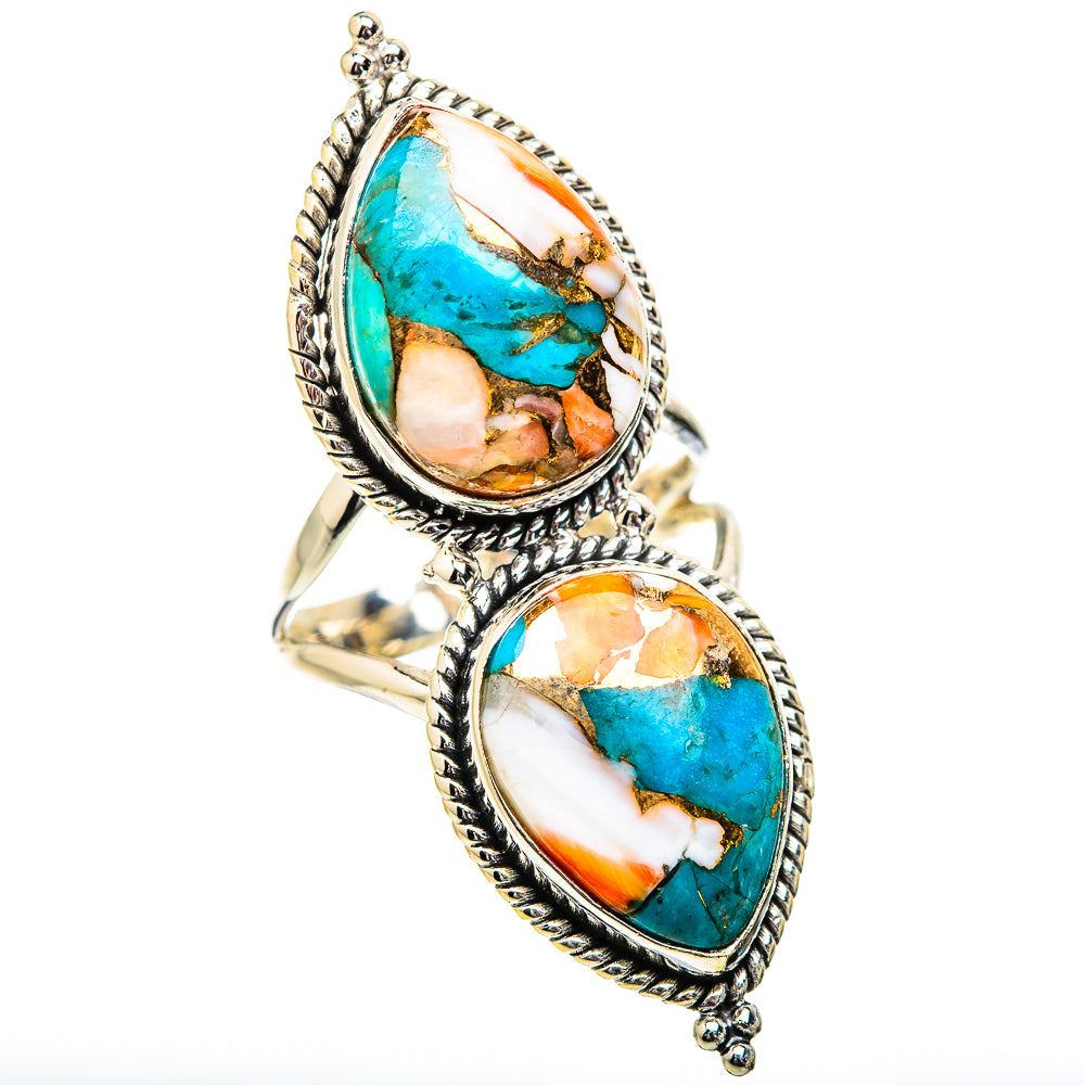 Spiny Oyster Turquoise Rings handcrafted by Ana Silver Co - RING129680 - Photo 2