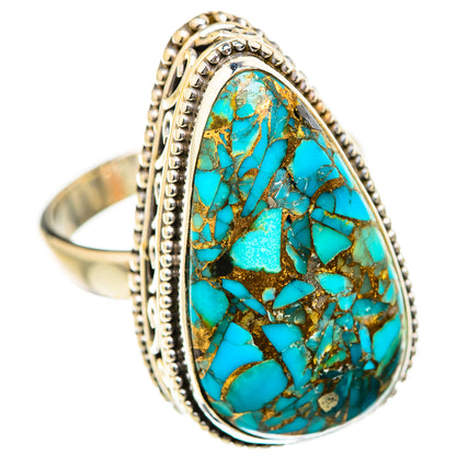 Blue Copper Composite Turquoise Rings handcrafted by Ana Silver Co - RING129683 - Photo 2