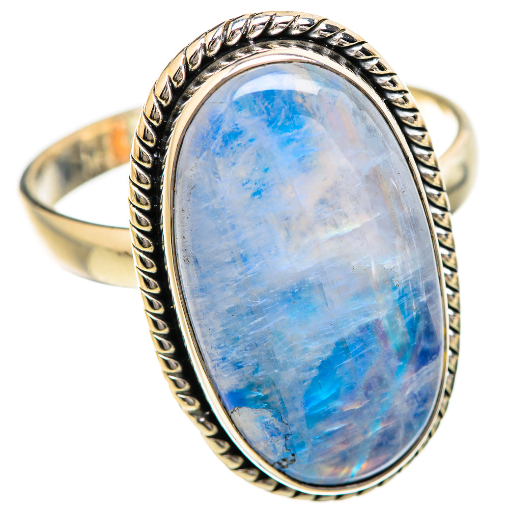 Rainbow Moonstone Rings handcrafted by Ana Silver Co - RING129684 - Photo 2