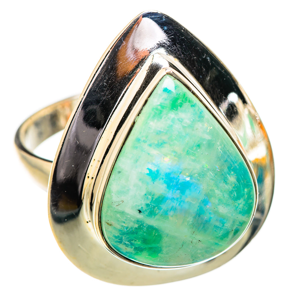 Green Moonstone Rings handcrafted by Ana Silver Co - RING129687 - Photo 2