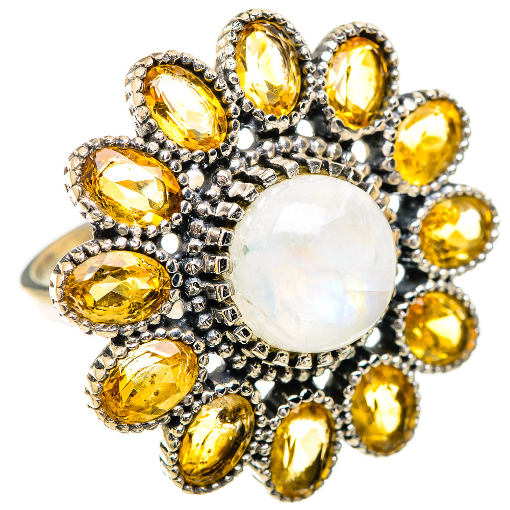 Rainbow Moonstone Rings handcrafted by Ana Silver Co - RING129688 - Photo 2