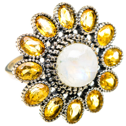 Rainbow Moonstone Rings handcrafted by Ana Silver Co - RING129688 - Photo 2