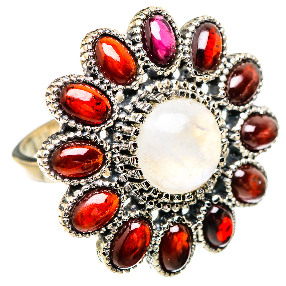 Rainbow Moonstone Rings handcrafted by Ana Silver Co - RING129691 - Photo 2