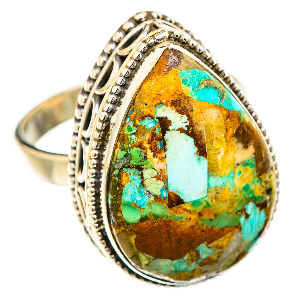 Blue Copper Composite Turquoise Rings handcrafted by Ana Silver Co - RING129698 - Photo 2