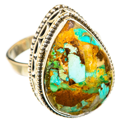 Blue Copper Composite Turquoise Rings handcrafted by Ana Silver Co - RING129698 - Photo 2