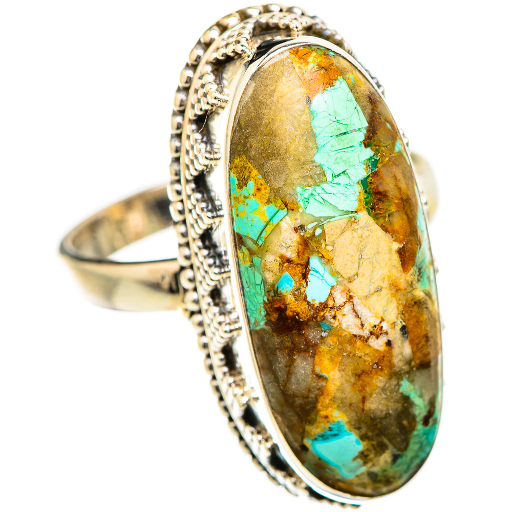 Blue Copper Composite Turquoise Rings handcrafted by Ana Silver Co - RING129704 - Photo 2